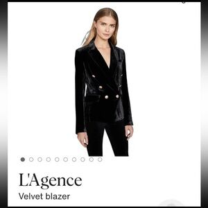 L'agence Kenzie Black Velvet Jacket Blazer size 8